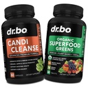 Candi Cleanse & Organic Superfood Greens & Fruit Supplements - Oregano Balance Control Supplement Cleanser - Daily Energy Super Food Fruits and Veggies Supplement Tablets Plus legume alimentare