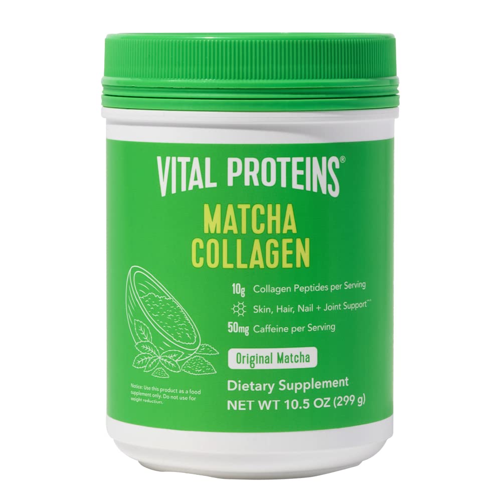 Proteine vitale Matcha Colagen Peptides Powder Supliment, Matcha Powder Ceai verde, 10,5 oz, Original Flavored