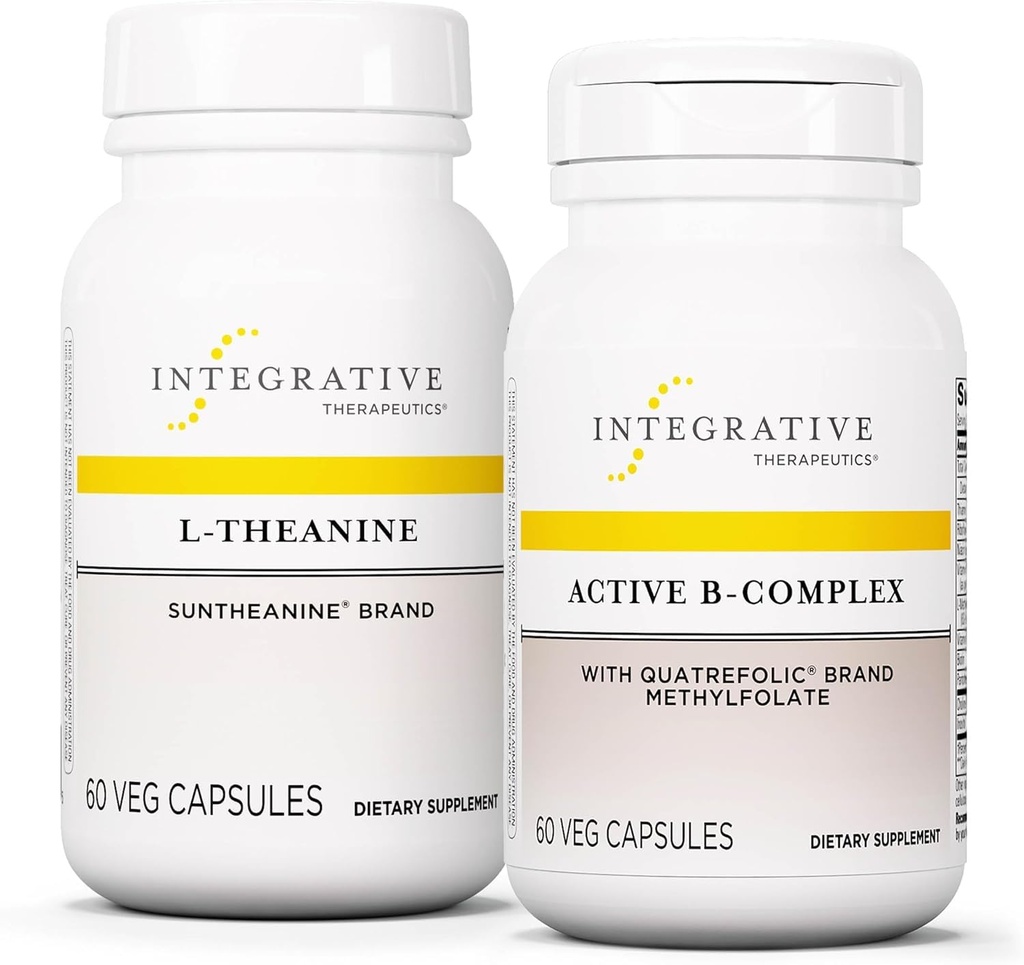 Terapologii integrate Bundle cu active B-complex, 60 capsule & L-Theanină, 60 capsule - Active B-complex pentru a sprijini metabolismul energetic cu 8 B-Vitamina* - L-Theanin pentru a sprijini un stat relaxat
