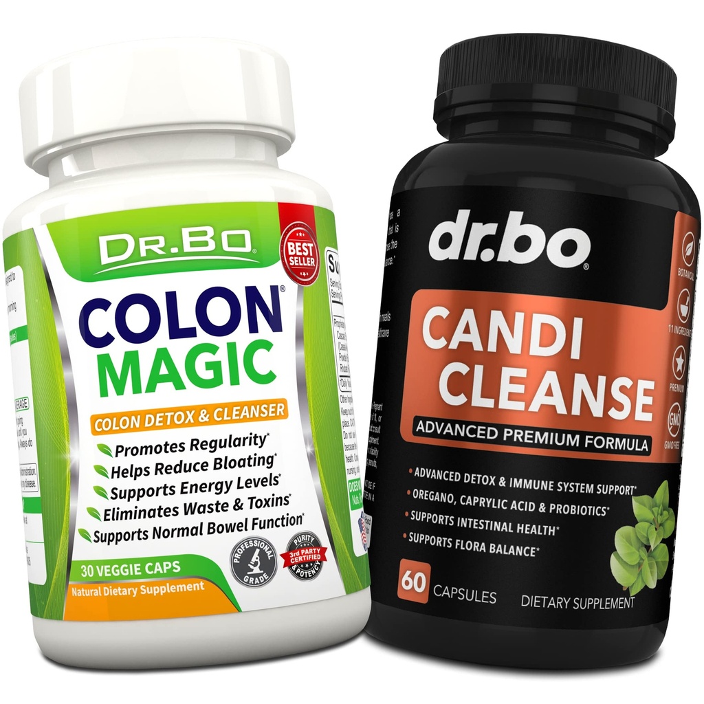 Colon Cleanse Candi Detox Formula - Natural Bowel Cleanser Pastile pentru Intestinal Blooting & Anti Overgrowning Curățare pentru femei & Bărbați - Daily Constipație Relief Supliment Gut Stomac Balance Control