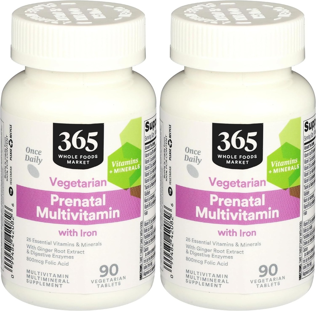 365 de Whole Foods Market, Multi Prenatal One Daily, 90 comprimate (Pachet de 2)