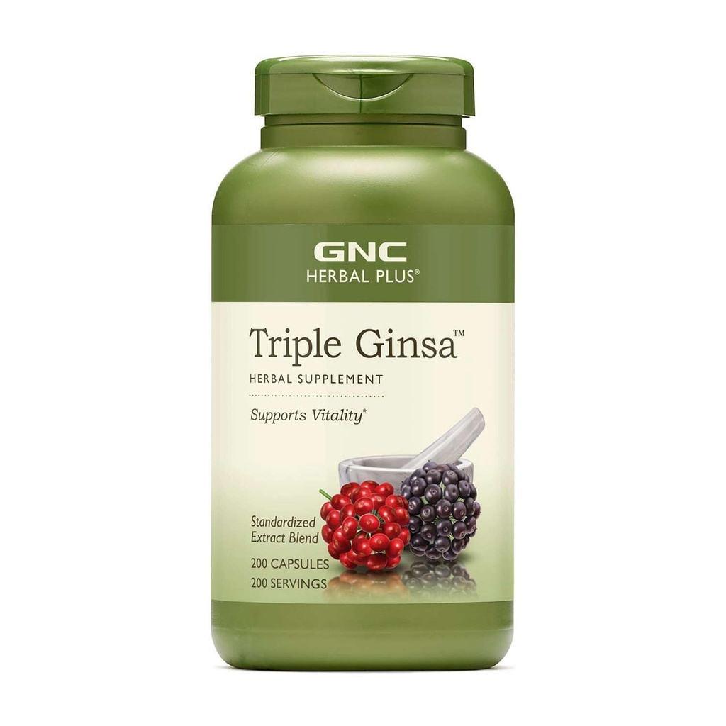 GNC Herbal Plus Triple Ginsa Supliment, Suportă Vitality, 200 Servings