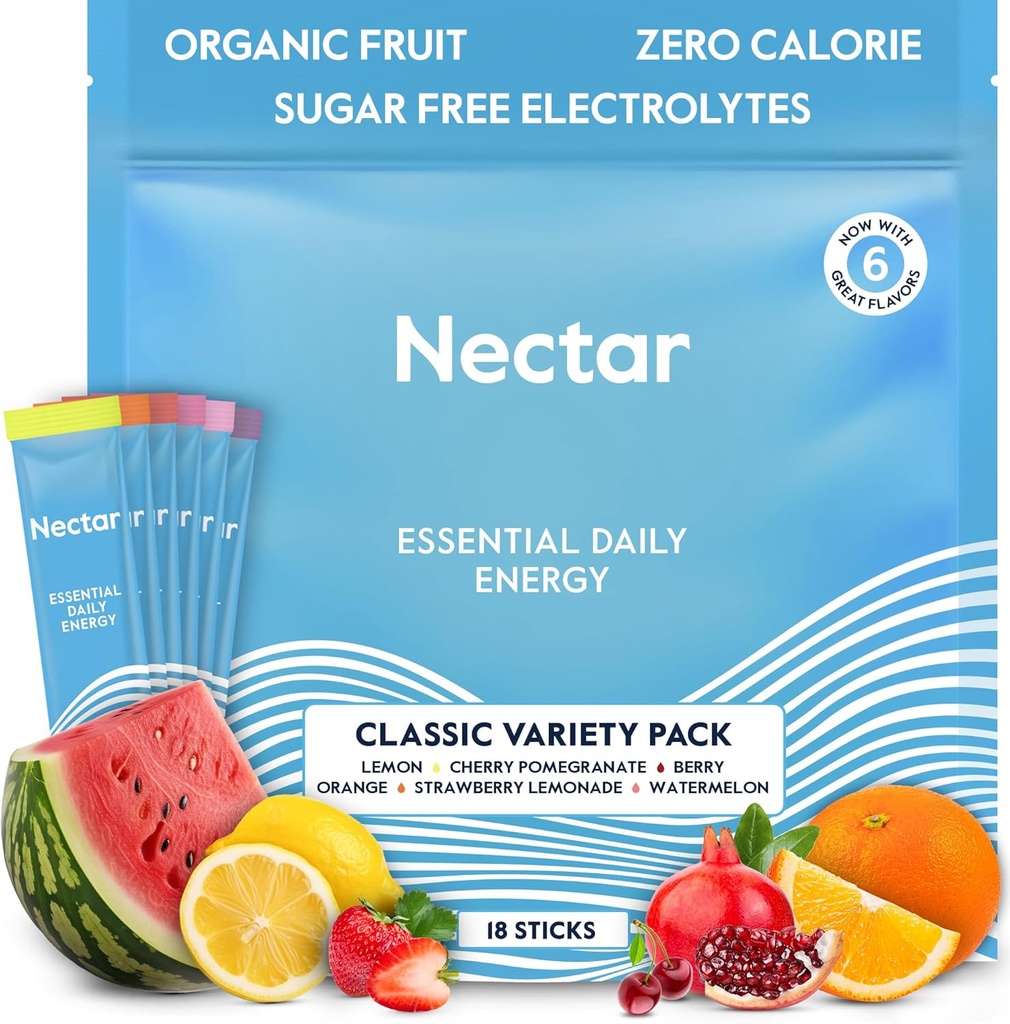 Nectar Energetic Booster - Cafeina organica, B12 & Electroliti - Zahar Free & Zero Calorie 