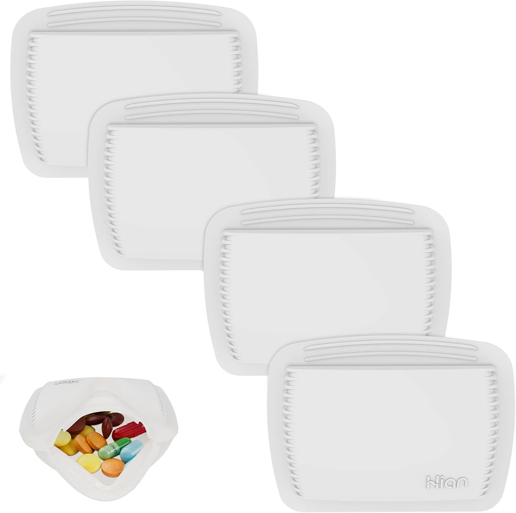 4 Pieces Organizator Pill Reutilizabil Pilula de buzunar Caz Portabil Pilula Open Pouch Silicon cutie de pastile mici Pilula Detinator pastile pastile Organizeaza medicamente, vitamine, și tablete pentru călătorie (White)
