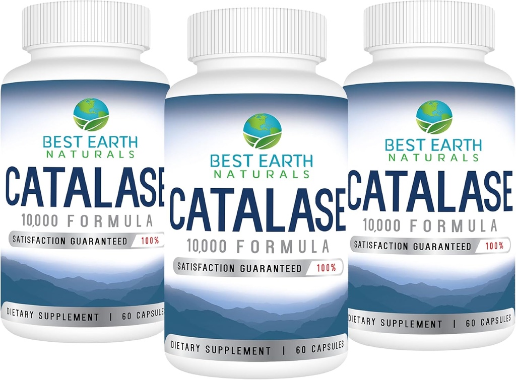 Cele mai bune Naturale Pământ Catalase Supliment 10.000 cu Saw Palmetto, Biotin, Fo-Ti, PABA - Suplimente pentru parul puternic - 180 Capsule - Pachet de 3 (90-zi de aprovizionare)