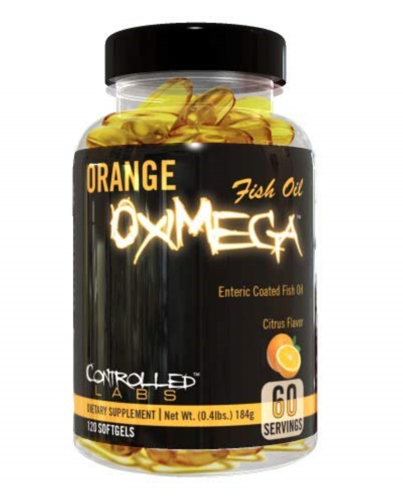 CONTROLAT LABS Orange Oximega Peste Supliment ulei 120 Softgels, EPA si DHA, 2000mg Omega- 3 acizi grasi, Citrus-Flavor, Softgels Burpless