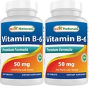 Cele mai bune naturale Vitamina B6 50 mg 250 comprimate (250 număr de 2)