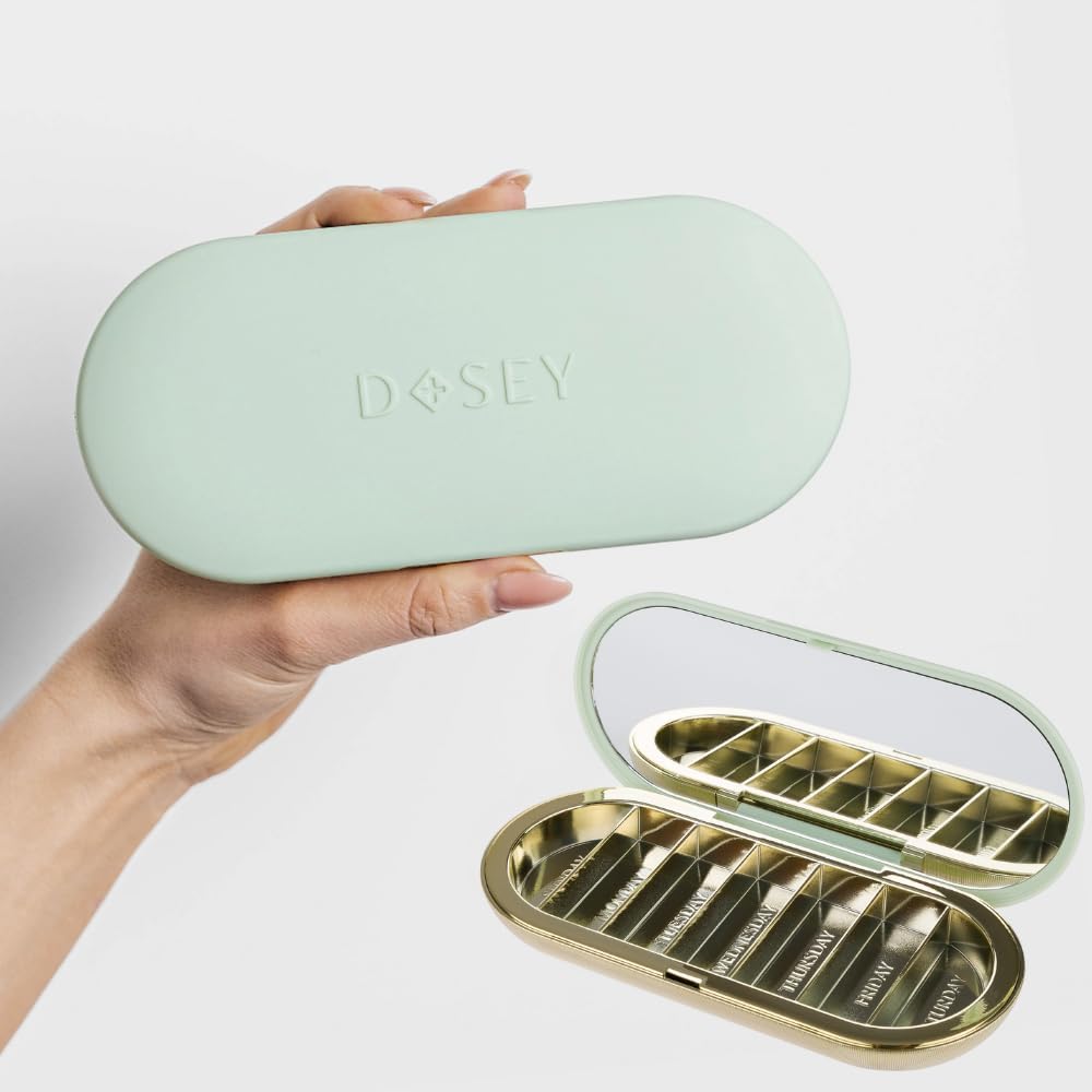 Dozat 7 zile Pill Compact Travel Pill Organizator - Pilula Caz cu 7 pastile Compartimente pentru Medicina Stocare & Protectie 