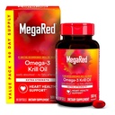 MegaRed Antarctica Krill ulei 500mg Omega 3 Fatty acid Supliment, Extra Putere EPA & DHA Krill ulei Softgels (90cnt Box), Astaxanthin, Heart Health Supplement with No Fish Oil Afterhase