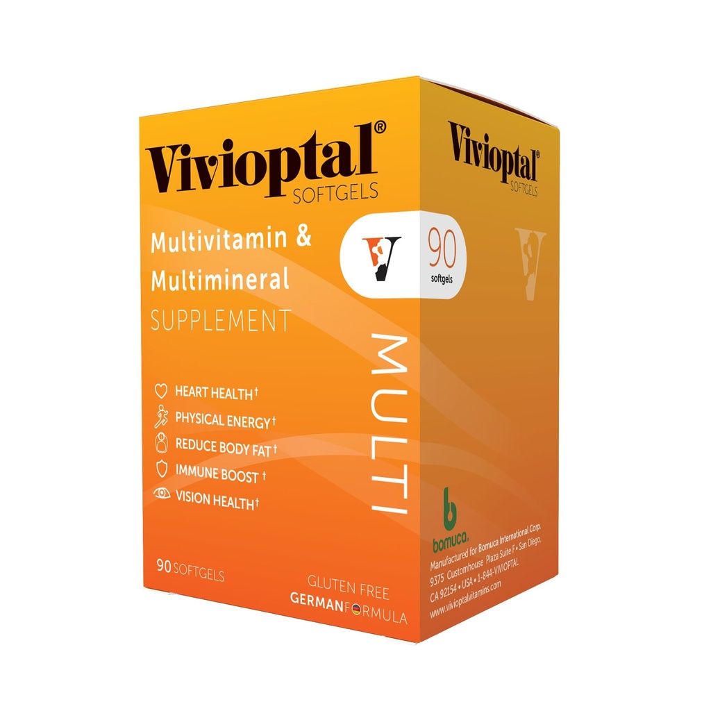 Vivioptal Multi, 90 Softgels, Multivitamine & Multimineral, Gluten Free, German Formula