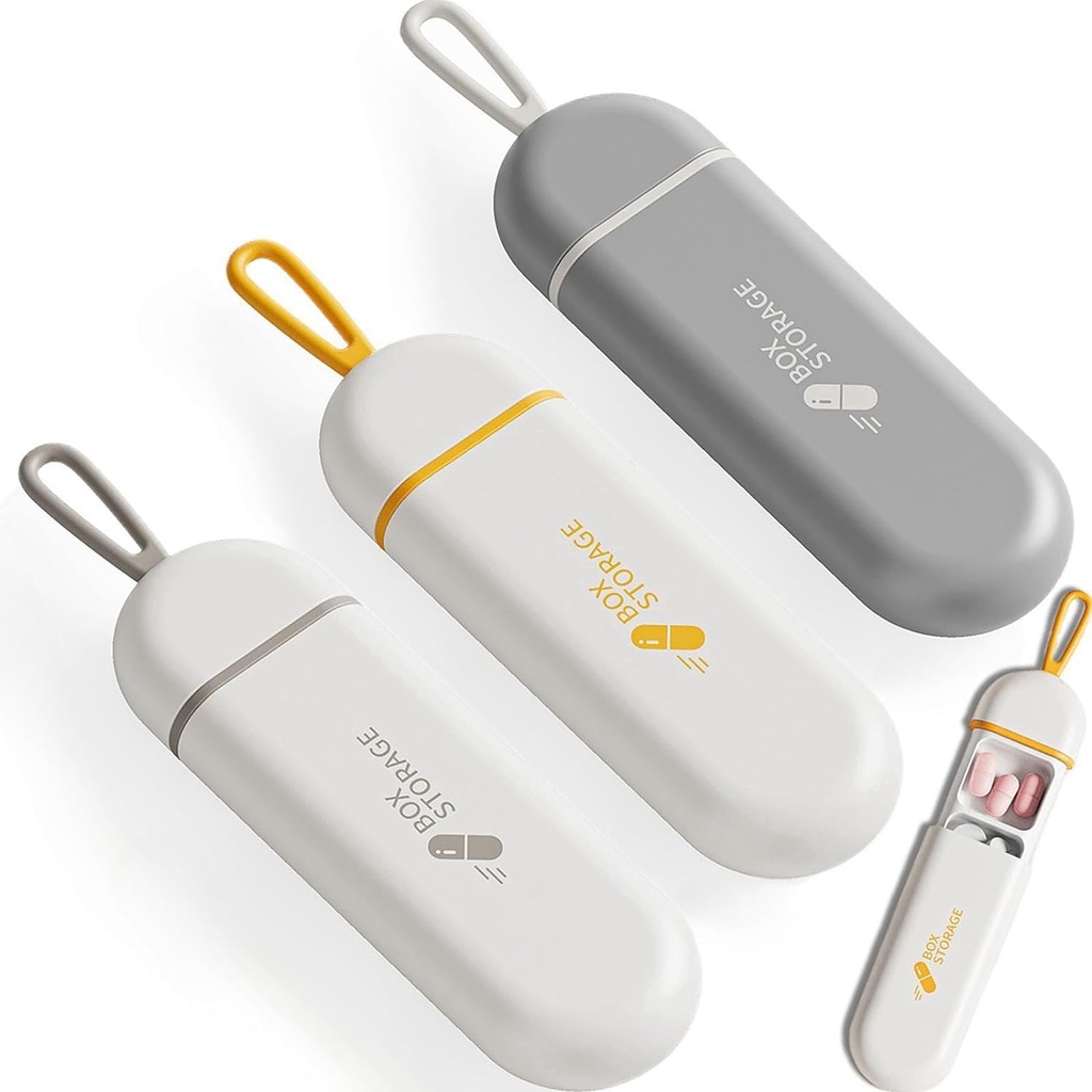 3 Packs Pill Organizator 3 Compartimente Portable Pilula Caz de umiditate de călătorie cutie de pastile pentru tablete Vitamine Cod Suplimente de ulei de ficat și medicamente