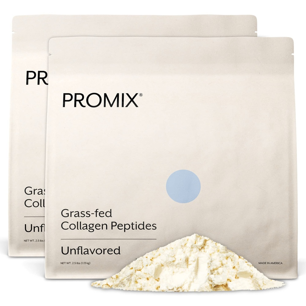 Promix Hidrolized Colagen Peptides - tip 1 Iarbă Colagen Fed, 4,7g glicină, peptide bioactive de tip 3 - Nearomate - 2,5 lire sterline (Pachet de 2)