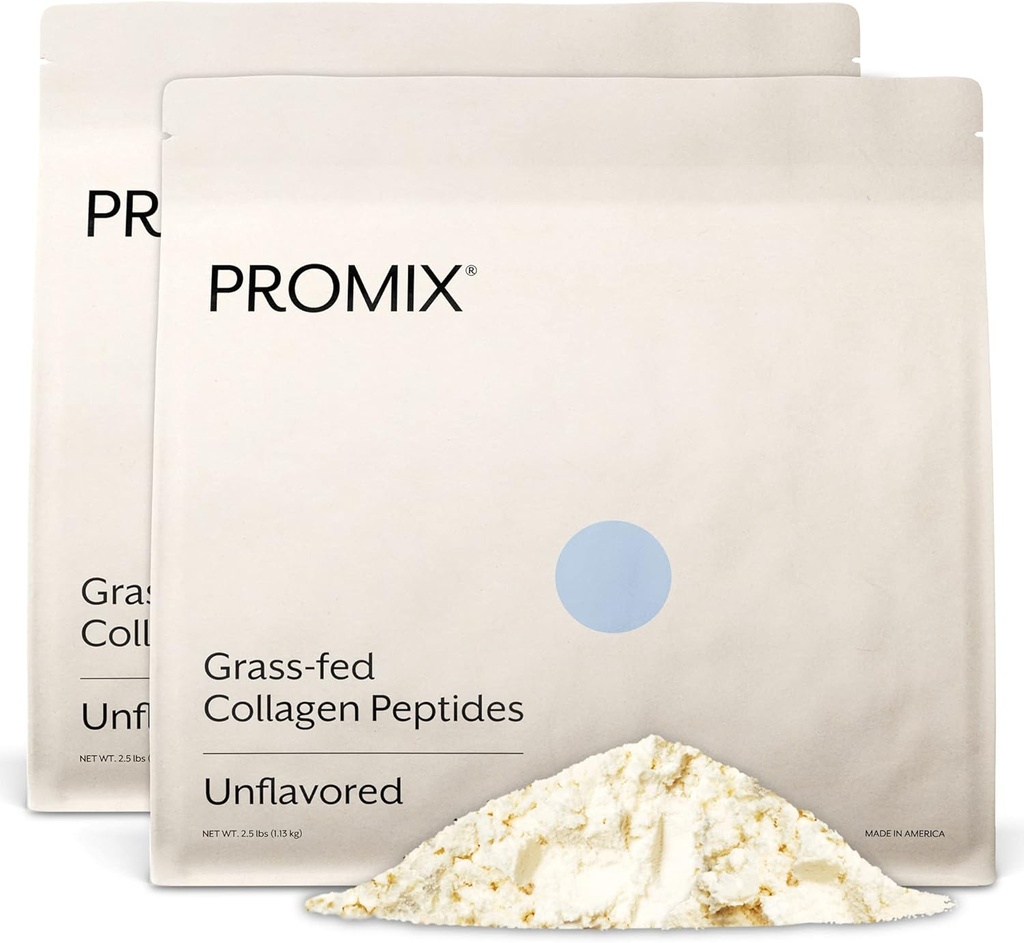 Promix Hidrolized Colagen Peptides - tip 1 Iarbă Colagen Fed, 4,7g glicină, peptide bioactive de tip 3 - Nearomate - 2,5 lire sterline (Pachet de 2)