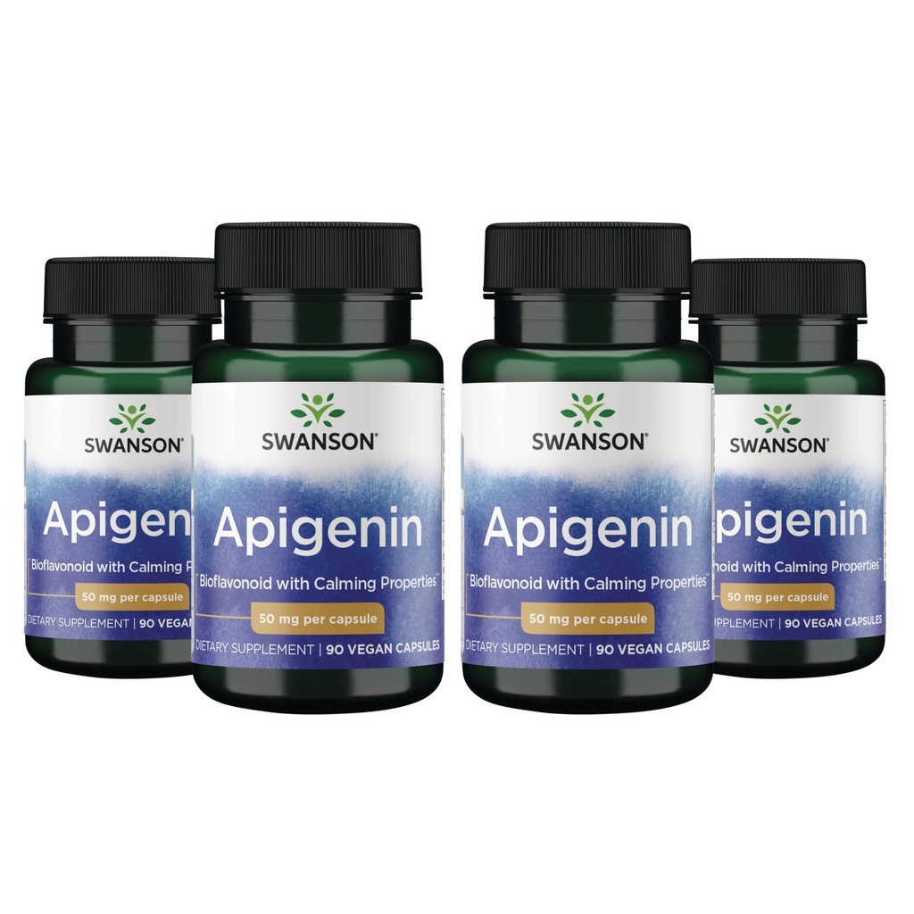 Swanson Apigenin-Bioflavonoid Suplimentul Natural Prostat-Metabolism și Nervi de asistență pentru sănătate-Poate suporta somn și relaxare 90 Caps, 50mg Fiecare ambalaj 4