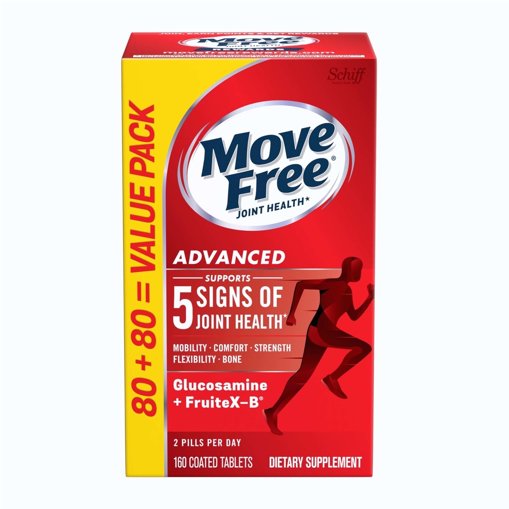 Mutare gratuit avansat Glucosamină Chondroitin + calciu Fructoborat supliment de sprijin comun, sprijină mobilitate Confort de putere Flexibilitate & Bone - 160 comprimate (80 portii) *