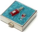 9328 Square cutie de pastile mici Organizator Aqua albastru argint femei călătorie Pilulă Case de buzunar Container Daily Portable Medicine Vitamina cutie de medicamente Supliment mini depozitare