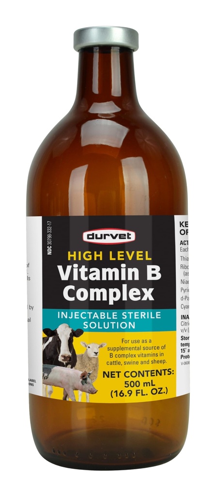 Durvet 063404 High Level Vitamina B Galben.500 MI