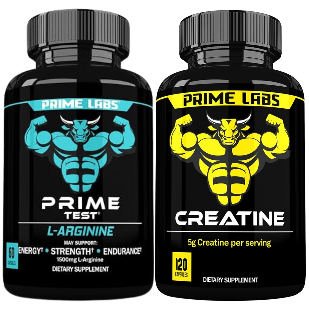Prime Labs L Arginine (60 ct) + Creatine Capsule (120 ct)