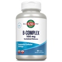 Complex KAL B-100 - Complex de vitamina B cu eliberare sustinuta - Suport energetic sanatos cu suport natural si acoperire mentolata proaspata - Vegetarian - 60 zile Garantie - 120 serviri, 120 tablete