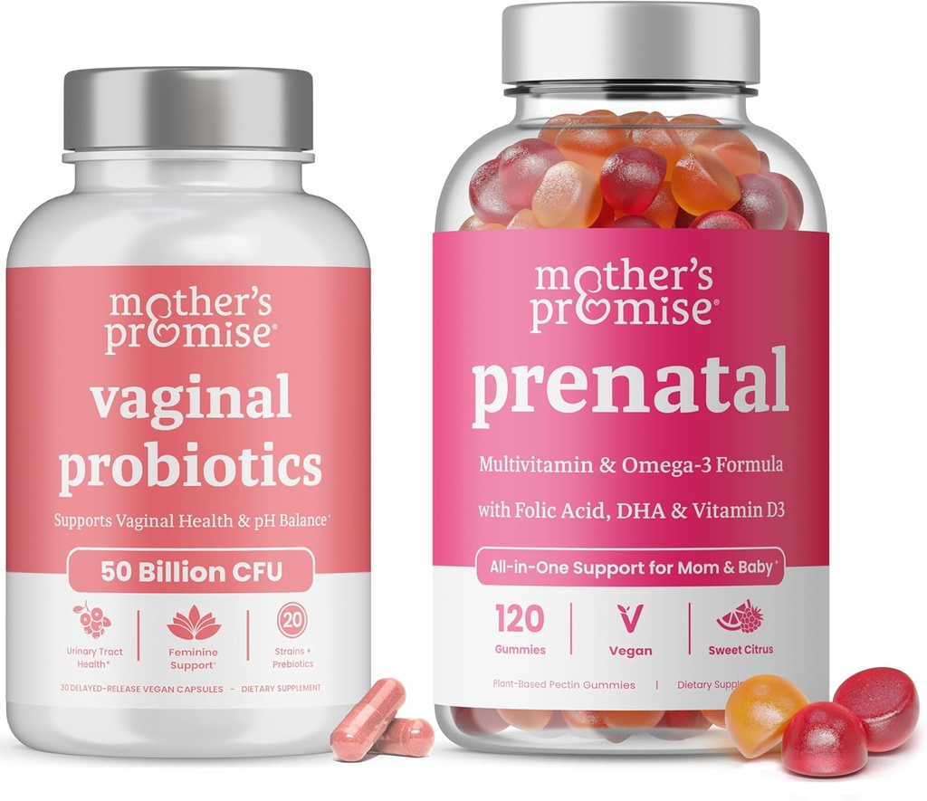 Promisiunea mamei despre vitaminele prenatale şi probiotice vaginale pentru femei Bundle