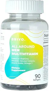 Briyo All Around Men - Multivitamine pentru bărbaţi cu 38 Vitamine esenţiale, Minerale, Omega 3 şi extracte de plante 
