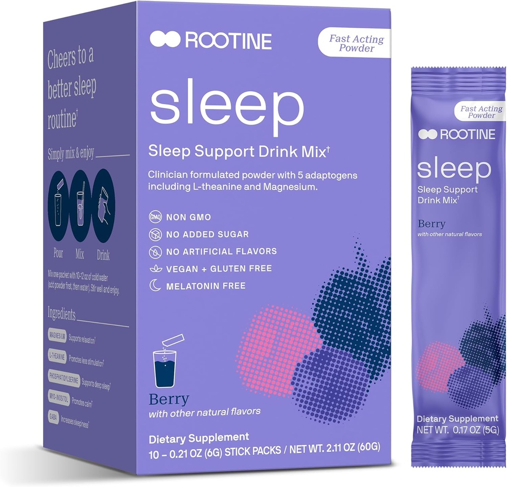 Supliment de somn, melatonină-liberă de magneziu calm pulbere, GABA, L-Teanină, Myo-inozitol, calm de somn băutură Mix pentru a ajuta la relaxare, somn pulbere, magneziu pulbere pentru somn, băutură super calmă Mix 24pk
