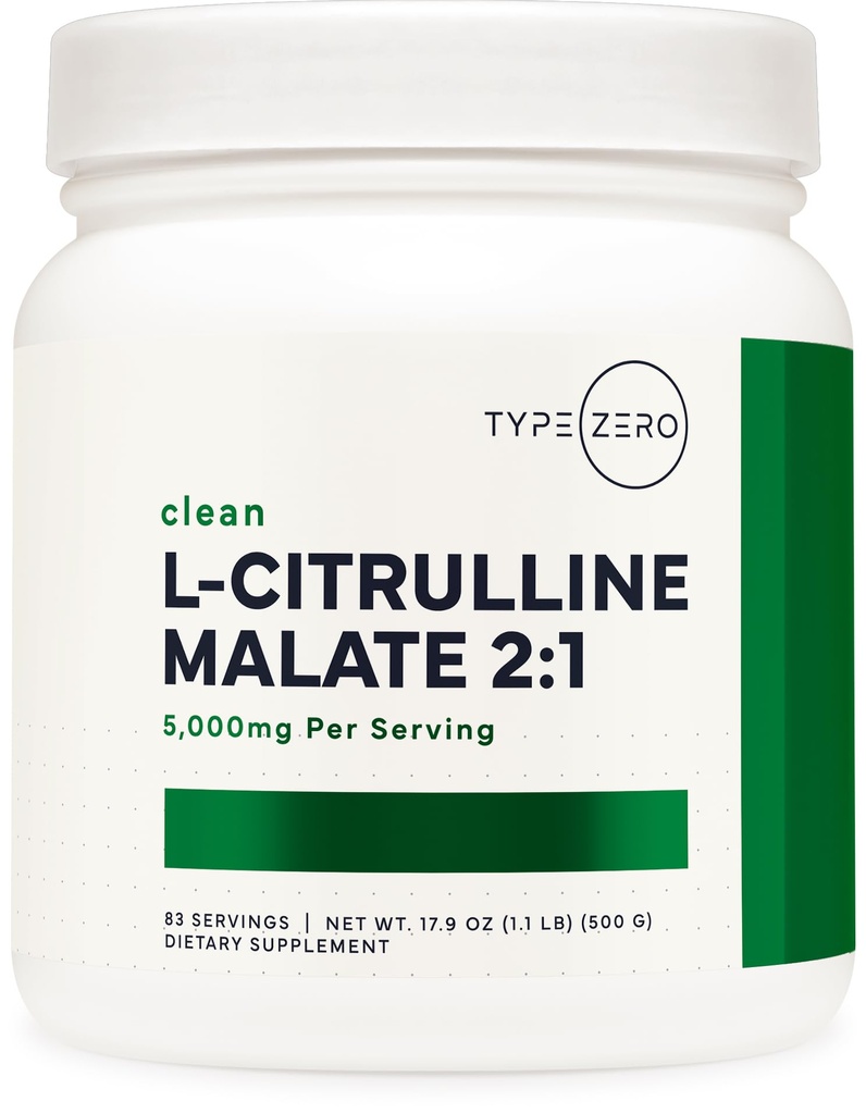 Tip Zero Clean L-Citrulline Malate 2:1 pulbere băutură Mix (500g, nearomat) (83 serviri) - Keto prietenos, gluten gratuit, non-GMO