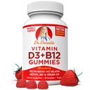 Vitamina D3, B12 Gumiile de Dr. Danielle, Suplimentul zilnic Vegan pentru adulți și copii, Non-GMO, Vitamina D3 1000 UI & 250 mcg Vitamina B12, 2 lună de aprovizionare (60 Gummies)