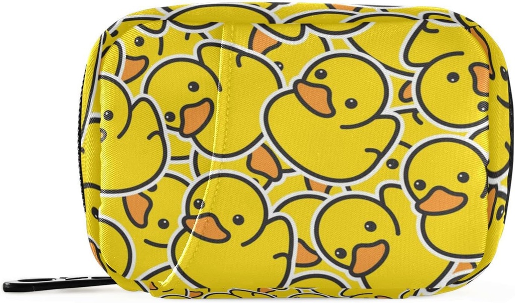 Cutie de pastile galbene Duck desen animat 7 zile Pill Case de călătorie Pilula Organizator sac cu Zipper Portabil Weekly Vitamina medicament Holder Pouch Bag