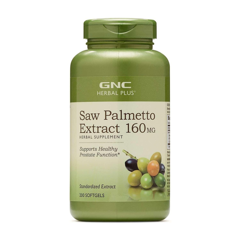 GNC Herbal Saw Palmetto Extract 160mg Supliment, 200 Servings