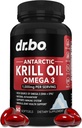 Krill Omega 3 500mg - Antarctica Krill Oil 1000mg Softgels Capsule EPA, DHA, Astaxantină, Fosfolipide - Omega 3 Fatty Acids Suplimente, Natural Pure Suplimente pentru Femei si Barbati - 60 Softgels