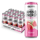 Optimum Nutrition Amino Energy Sparkling Hydration Drink, Electroliti, Cafeina, Amino Acids, BCAAs, Sugar Free, Pepene verde, 12 Fl Oz, 12 Pack (Packaging May Vary)