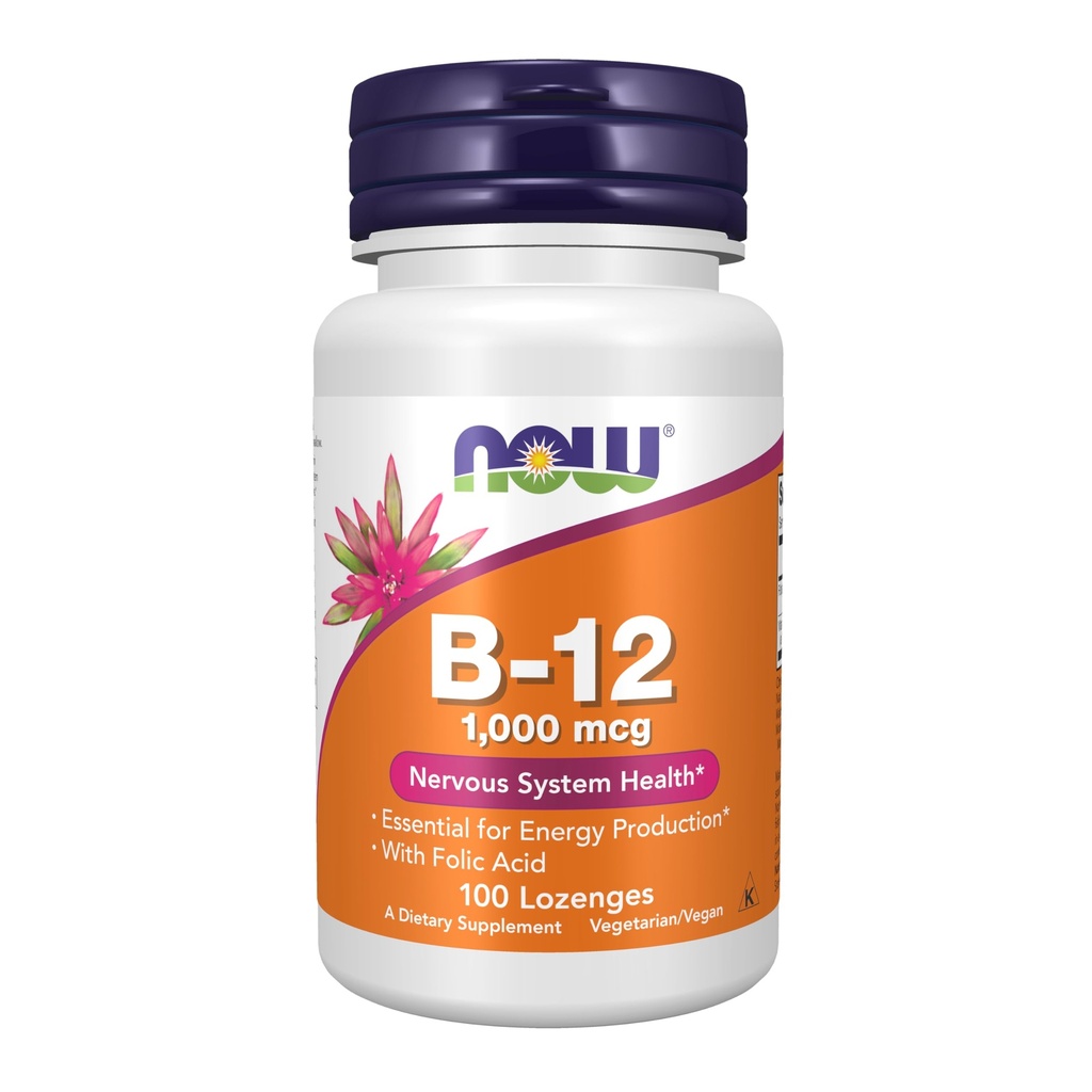 Acum Suplimente, Vitamina B-12 1000 mcg cu acid folic, Sistem Nervos Sănătate*, 100 Lozenge masticabile