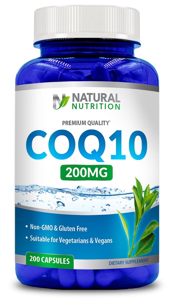 Generic Natural Vitamina Coq10 200mg, 200 capsule, Absorbție rapidă - Gluten gratuit & non-GMO