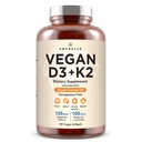 AMANDEAN Vegan Vitamina D3 K2. 5000 ui din Algae. All-Trans MK-7. 120 Softgels. Plant-Based & Caragenan Free. Organic de ulei de cocos Blend. pentru Mood, Oase, Inima, Immune Health (Packing May Vary)