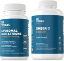 Dr. Tobias Omega 3 Ulei de pește și glutationa lipozomal - susține funcția imunitară, sănătatea pielii și absorbția nutrient - non-GMO