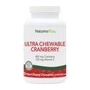 Naturas Plus Ultra Chemable Cranberry Dragoste Berries - 400 mg, 180 comprimate vegetariene - Natural Cranberry Supliment, Promoveaza sanatatea Tract urinar - non-GMO, Gluten-Free - 90 Serviri