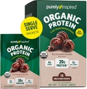 Pur Inspirat Organic Pudră de proteine, 14 Pachete de unică servire, Ciocolată bogată decadent - 20g de pulbere de proteine pe bază de plante pentru smoothies & Shakes - lactate-free, non-GMO - pentru bărbați și femei