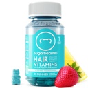 SugarBearPro Hair Vitamina Gummy 1 lună aprovizionare, Extra Putere Biotina 6000mcg pentru cresterea parului, Vegan vitamina B12, MSM, Inositol, Omega 3, Elderberry, Certified Kosher, Halal, Cruzime-Free