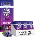 Designuri nutriționale LPS lichid Colagen & whey supliment de proteine - non-GMO băutură, zahăr-gratuit - promovează sănătos piele și păr pentru bărbați și femei, struguri, singur Servi (25 Pachete)