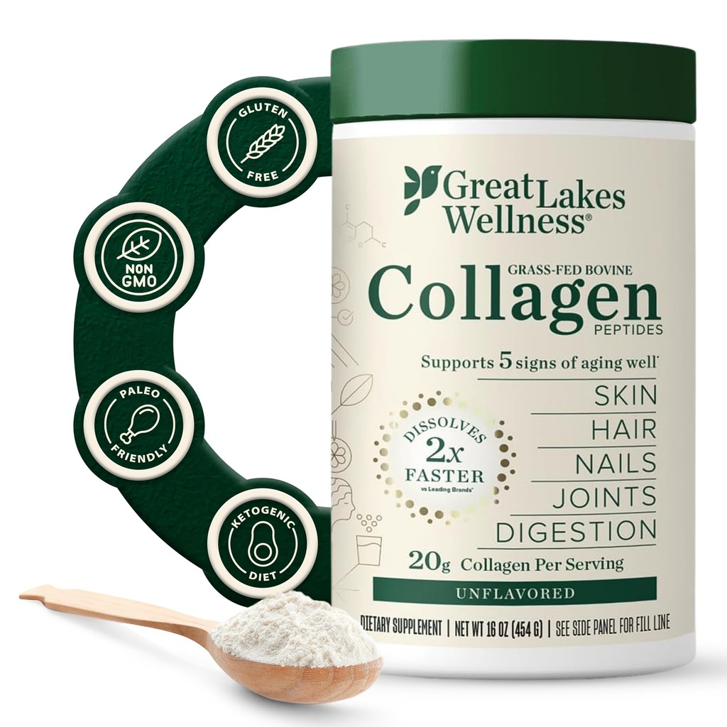 Marile Lacuri Wellness Colagen Peptides Powder for Skin, Hair, Nails, Joints & Digestion - Unflavored - Distilation rapid Hidrolyzed, Non-GMO, Keto, Kosher - 16oz