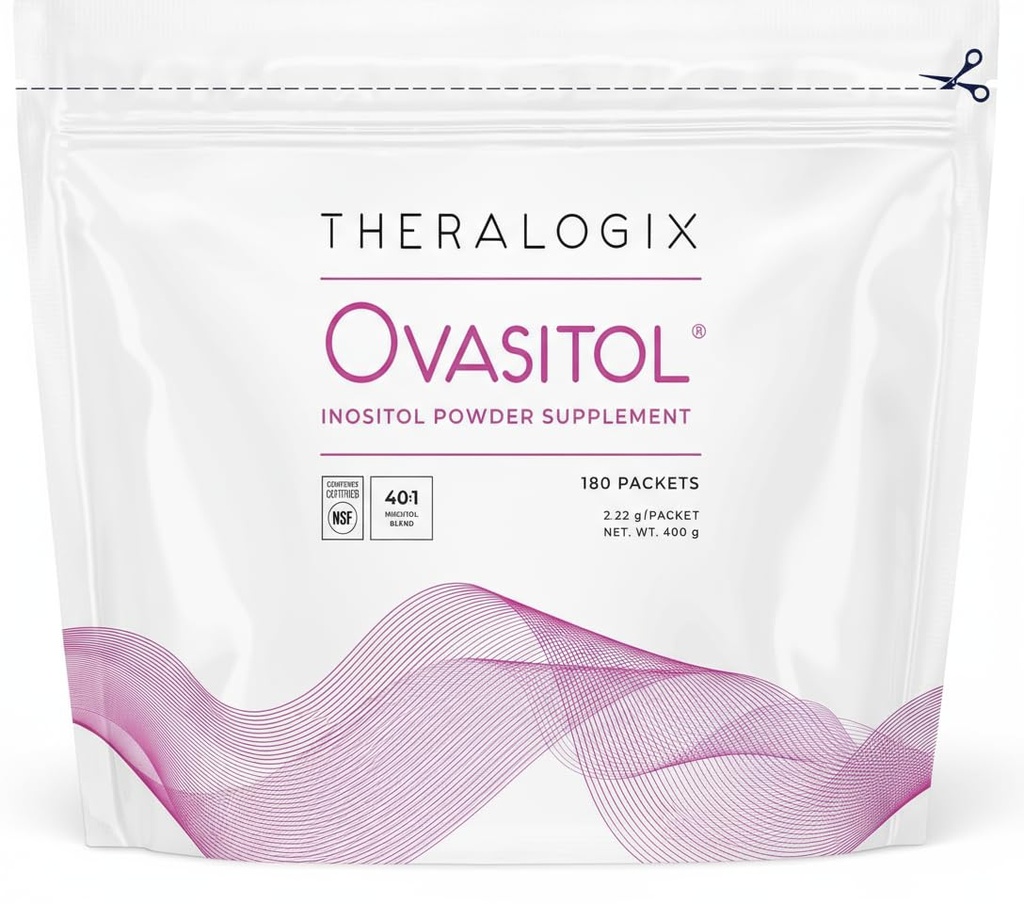 Theralogix Ovasitol Powder Packets - 90-Day Supply - Myo-Inositol & D-Chiro Inositol for Hormone Balance & ovarian Function Support* - NSF Certified - 180 Packets