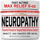Neuropatie Relief Cream - Acţionare rapidă Max Relief pentru picioare picioare picioare picioare picioare - Ultra Putere mentol, Arnica, Aloe Vera, MSM, Natural Soothing Nervi ajutor - Extra mare 8 oz