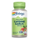 SOLARAY Cayenne Usturoi 540 mg - Cayenne Pepper şi usturoi Suplimente cu Capsaicina - aprovizionare 40.000 unităţi de căldură - Proiect non-GMO Verified, Vegan, 60-zi Garanţie - 100 Serviri, 100 VegCaps