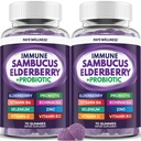 Elderberry Gummies Immune Support, Daily Support for Kids and Adults*, with Sambucus Elderberry, Zinc, Vitamina C, D3, B6, B12, Plus - Dietary Supplement - 140 Count