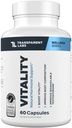 Labs Transparent Vitality Testosteron Booster - Testosteron Supliment pentru bărbaţi cu Ashwagandha KSM-66, PrimaVie Shilaj Extract, & DIM pentru a sprijini Vitality, & Biodisponibil Testosteron - 60 Conte