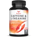 VALI Caffeine 50mg & L Theanine 100mg - Cafeine pastile & L-Theanine pentru Smart Smooth Energy & Focus Supliment. Nootrop Brain Booster Cognitive Support Stack & Focused Clarity. 120 Capsule vegetale