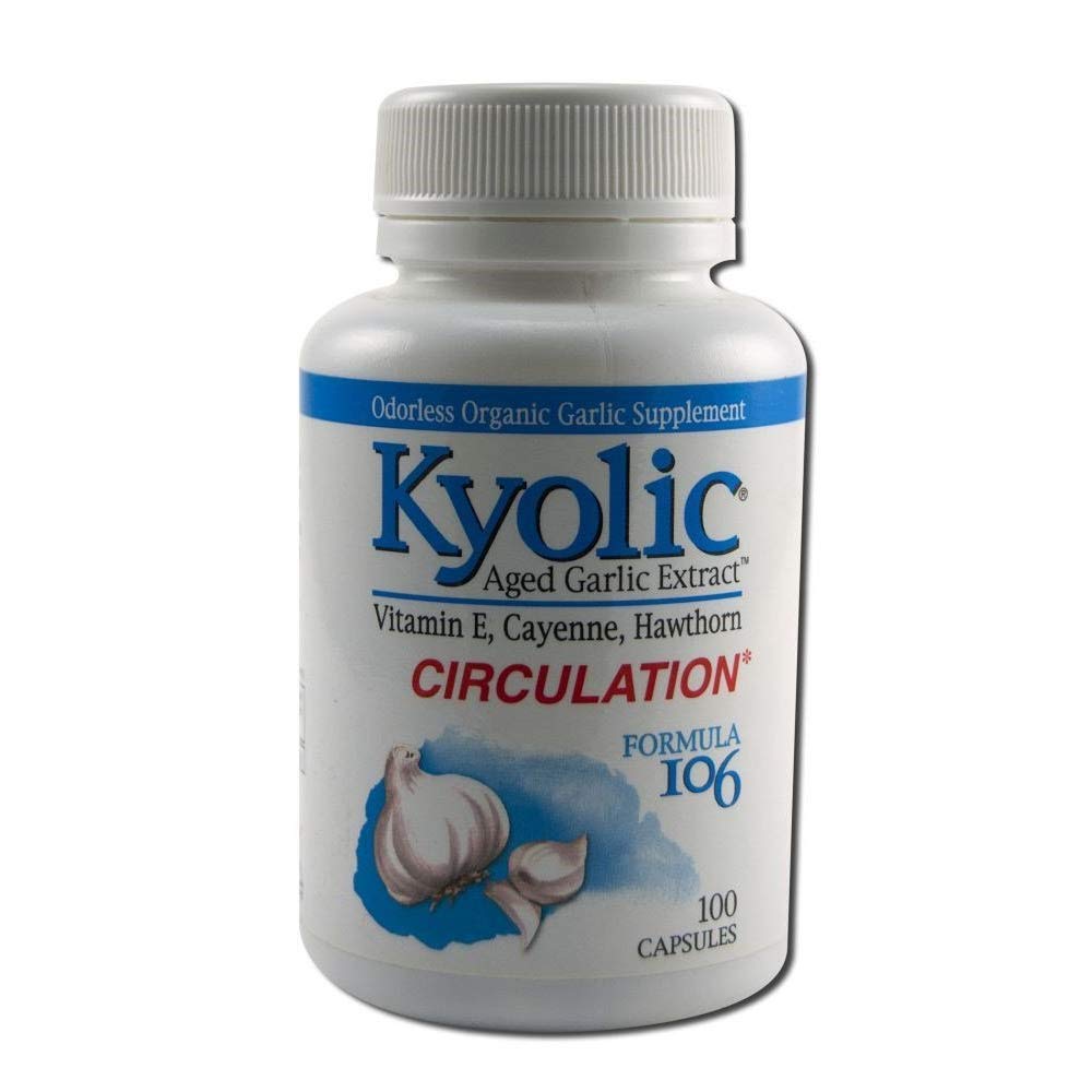 Kyolic - Formula 106 Extract de usturoi în vârstă pentru circulaţie - 3 cutii cu 100 capsule (300 capsule totale)