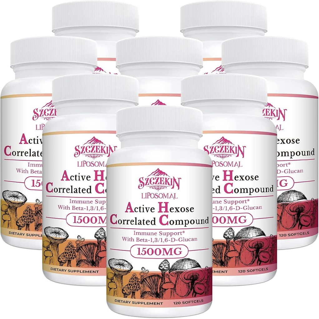 1500 mg Hexoză activă lipozomală Supliment cu geluri moi 960 beta-glucani cu extract natural de ciuperci, sistem imunitar, funcţie hepatică, menţinerea activităţii celulelor T-Cell & Killer