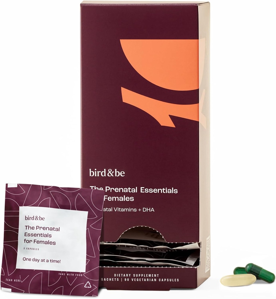 Essentials prenatale pentru femei - vitamine pentru a sprijini sarcina - Acid folic, Folat metilat, DHA (Omega-3), colină și mai mult - 30 de zile de aprovizionare